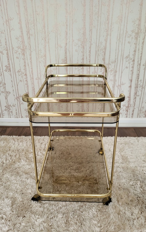 Image 1 of Vintage Hollywood Regency / Mid-Century Martini Wine Trolley.