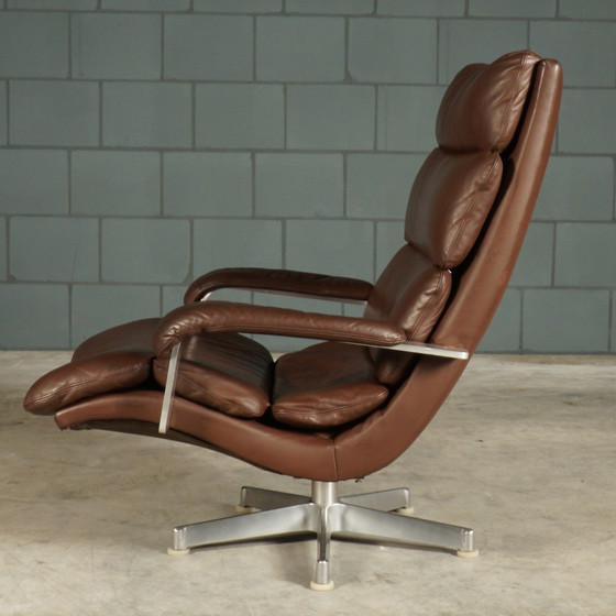 Image 1 of Loungefauteuil – Bruin Leder – Hans Kaufeld – Jaren 60