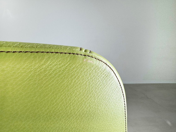 Image 1 of Originele Moroso Fauteuil Leer Groen Patricia Urquiola Draaibaar