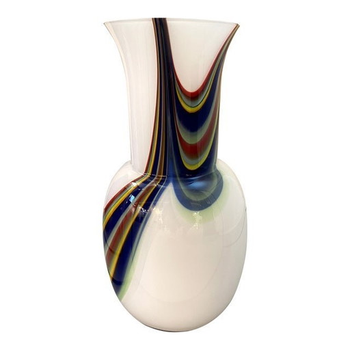 Eigentijdse Murrine Murano glas met veelkleurige vaas Venini stijl