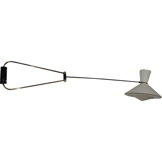 Image 1 of Vintage dubbelarmige wandlamp van Robert Mathieu - 1950