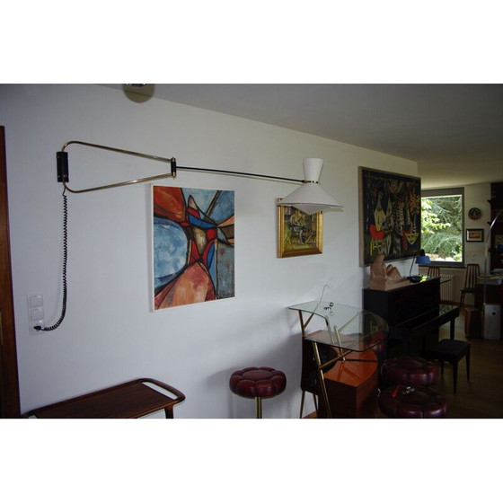 Image 1 of Vintage dubbelarmige wandlamp van Robert Mathieu - 1950