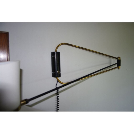 Image 1 of Vintage dubbelarmige wandlamp van Robert Mathieu - 1950