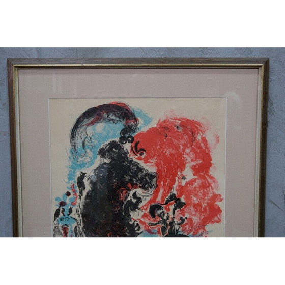 Image 1 of Ingelijste oude abstracte litho van Paul Holsby, 1960