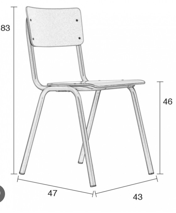 Image 1 of 2x Back To School Eetkamerstoelen