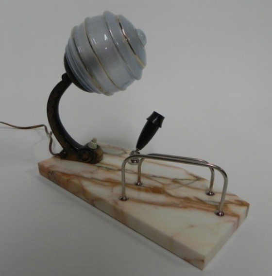 Image 1 of Art deco bureaulamp met pen- en briefhouder