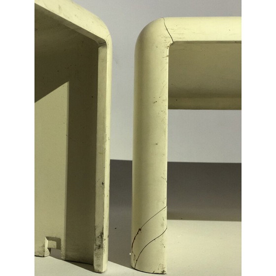 Image 1 of Paar vintage witte plastic salontafels