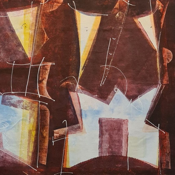 Image 1 of Vintage schilderij olieverf op canvas, 1980