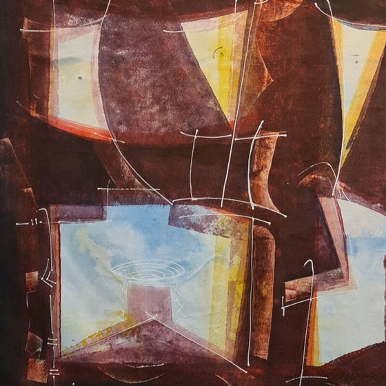 Image 1 of Vintage schilderij olieverf op canvas, 1980