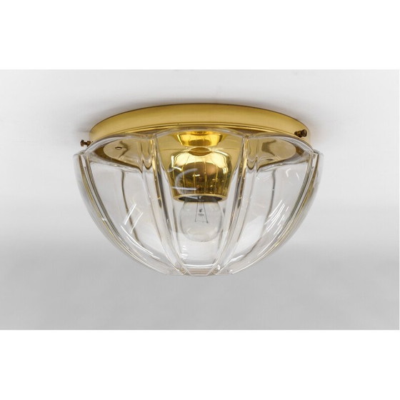 Image 1 of Vintage achthoekige glazen plafondlamp voor Limburg, Duitsland 1960