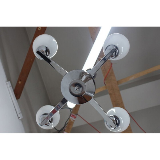 Image 1 of Vintage chromen kroonluchter, 1950