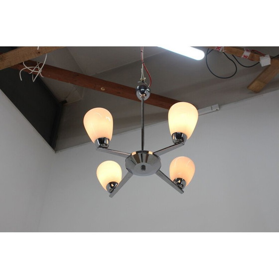 Image 1 of Vintage chromen kroonluchter, 1950