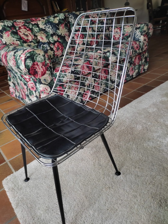 Image 1 of 4x Vintage draadstoeltjes