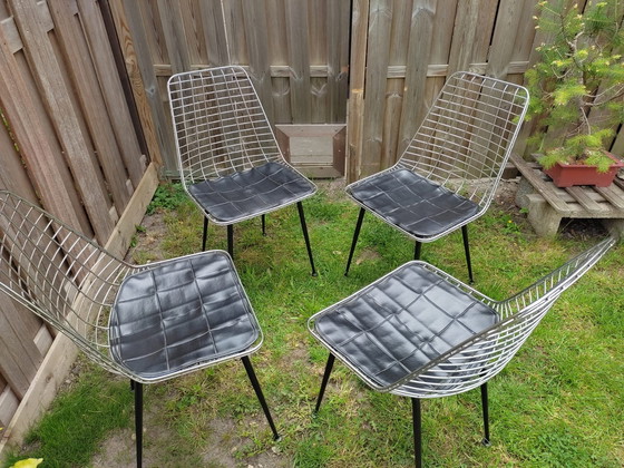 Image 1 of 4x Vintage draadstoeltjes