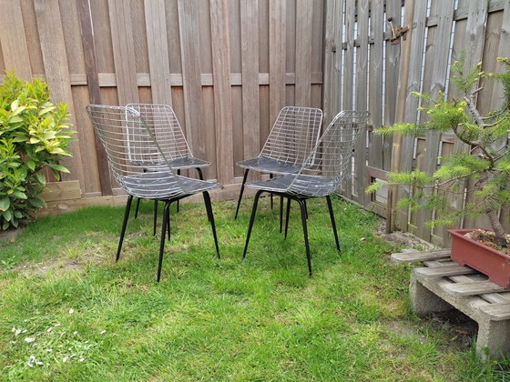 Image 1 of 4x Vintage draadstoeltjes