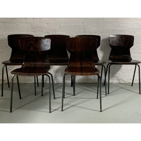 Image 1 of Vintage rozenhouten stoelen 1960