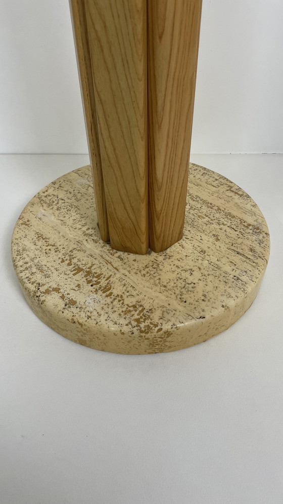 Image 1 of Italiaans Design Staande Kapstok “Palmboom” Travertine Voet 