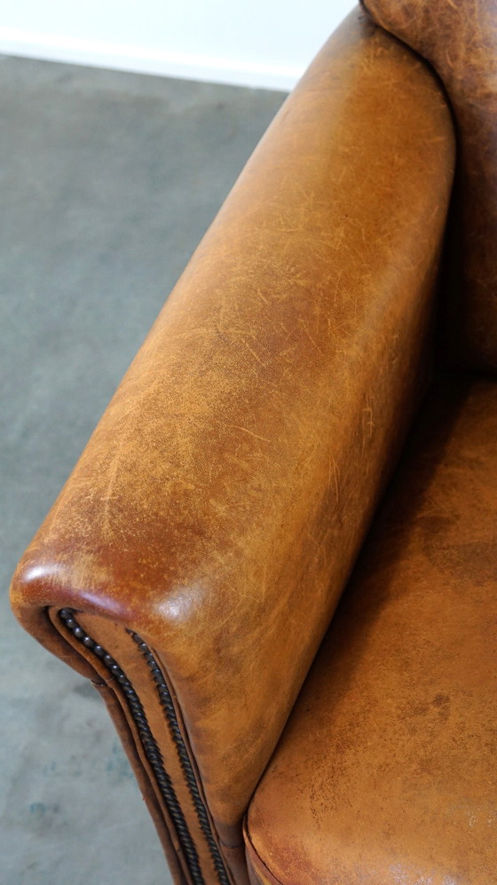 Image 1 of Schapenleren fauteuil, groot model met een hogere rug