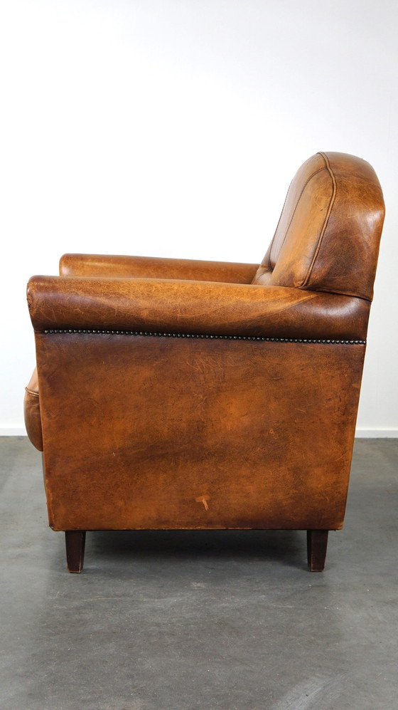 Image 1 of Schapenleren fauteuil, groot model met een hogere rug