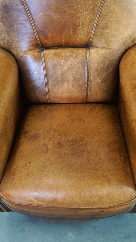 Image 1 of Schapenleren fauteuil, groot model met een hogere rug