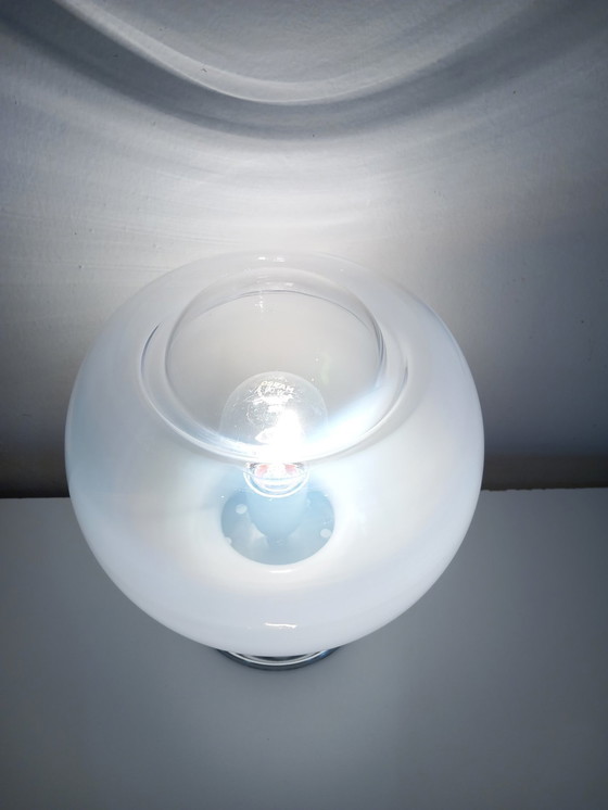 Image 1 of Vintage Tafellamp - Staal & Glas - Murano - Ruimtetijdperk - 1970