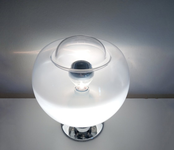 Image 1 of Vintage Tafellamp - Staal & Glas - Murano - Ruimtetijdperk - 1970