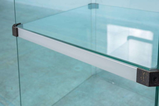 Minimalist glazen wandmeubel midmod glass cabinet