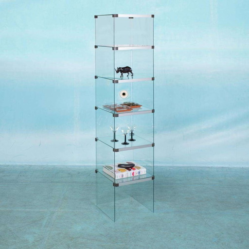 Minimalist glazen wandmeubel midmod glass cabinet