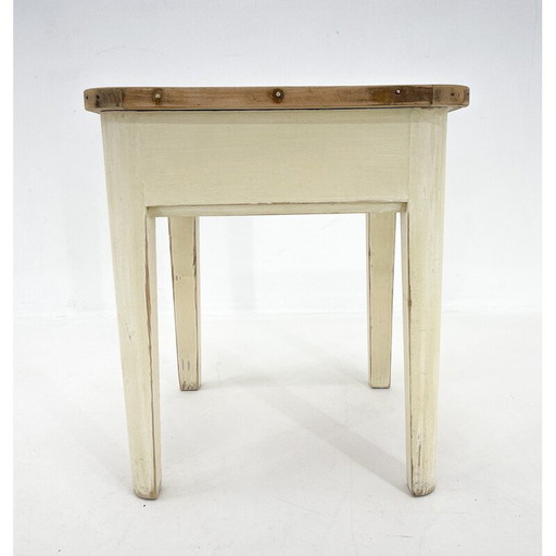 Vintage houten krukje met opbergruimte, jaren 1950