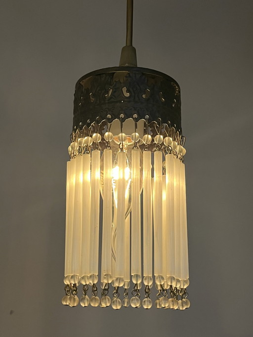 Vintage Opaline Staafjes Hanglampen Kristal