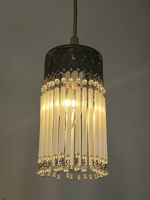 Vintage Opaline Staafjes Hanglampen Kristal