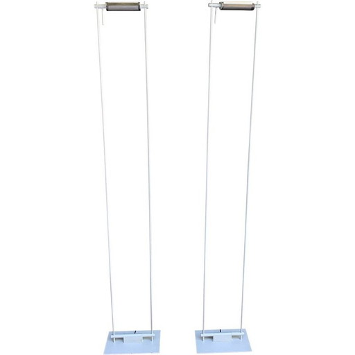 Paar vintage metalen vloerlampen van Mario Barbaglia en Marco Colombo, 1985