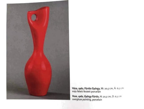 Image 1 of Vintage Eosin vaas - porselein - Fürtös György - Zsolnay - 1960