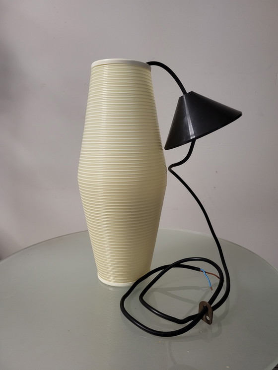 Image 1 of Rotaflex space age hanglamp, ovale vorm in geperst plastic, jaren 1960