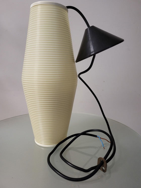 Image 1 of Rotaflex space age hanglamp, ovale vorm in geperst plastic, jaren 1960