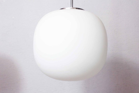 Image 1 of 2X Limburg Hanglampen In Opaline Glas 1970