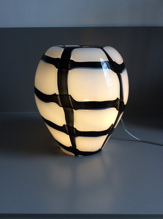 Image 1 of 2x Loranto Zebra Lamp Wit/Zwart