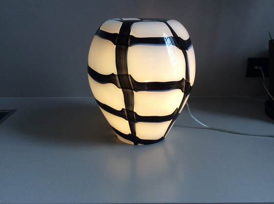 Image 1 of 2x Loranto Zebra Lamp Wit/Zwart