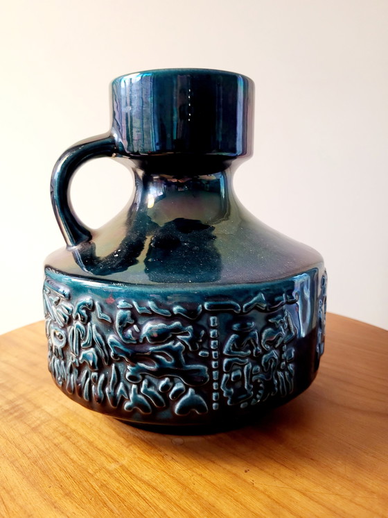 Image 1 of Vintage vaas reliëf ILKRA Panorama Asia, K. Schwebsch, West Germany, jaren 1963