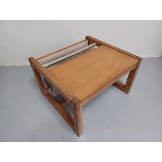 Image 1 of Vintage dasspeld salontafel met 2 tijdschriftenrekken van Karim Mobring voor Ikea, 1970