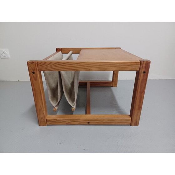 Image 1 of Vintage dasspeld salontafel met 2 tijdschriftenrekken van Karim Mobring voor Ikea, 1970