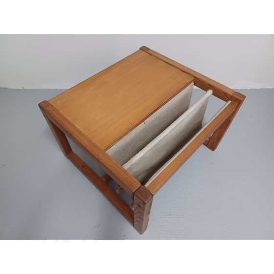 Image 1 of Vintage dasspeld salontafel met 2 tijdschriftenrekken van Karim Mobring voor Ikea, 1970