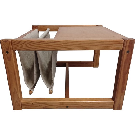 Image 1 of Vintage dasspeld salontafel met 2 tijdschriftenrekken van Karim Mobring voor Ikea, 1970