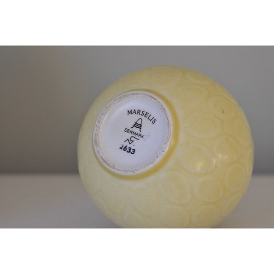 Image 1 of Paar vintage lichtgele aardewerk vazen Niels Thorsonn Aluminia Royal Copenhagen, 1950