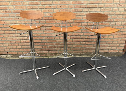 Set Van 3 Vintage Barkrukken