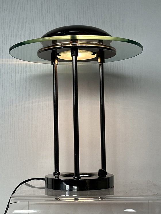 Image 1 of Robert Sonneman vintage SMC boxford tafellamp glas 1980