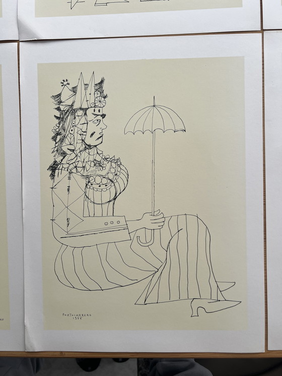 Image 1 of Mascaras (De Maskers), Rene Portocarrero Complete Portfolio Van 12 Prenten (Cubaanse Kunst).