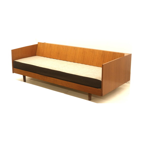 Image 1 of Vintage daybed / bank van teakhout gemaakt in de jaren '60