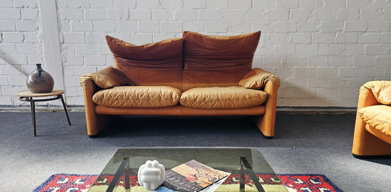 Image 1 of Cassina Maralunga Vico Magestretti leren zitbank groep Vintage Loft