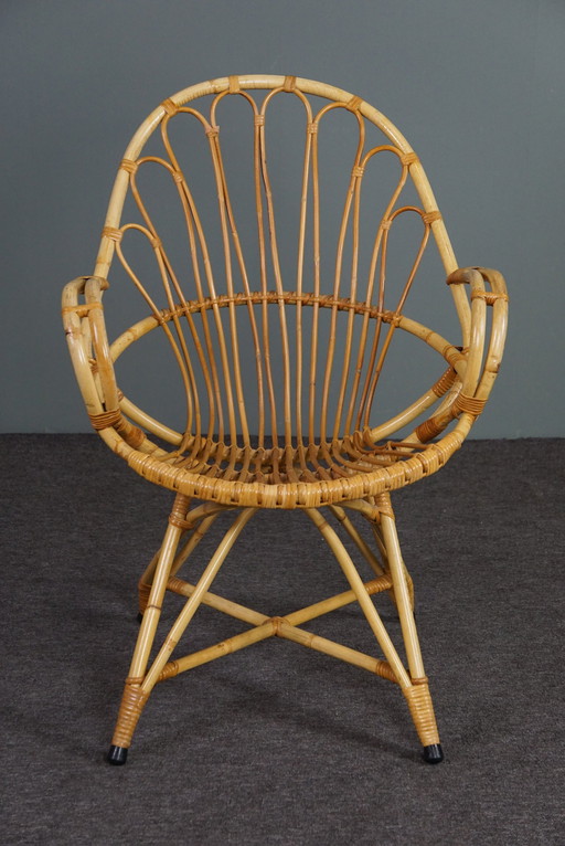 Vintage rotan fauteuil